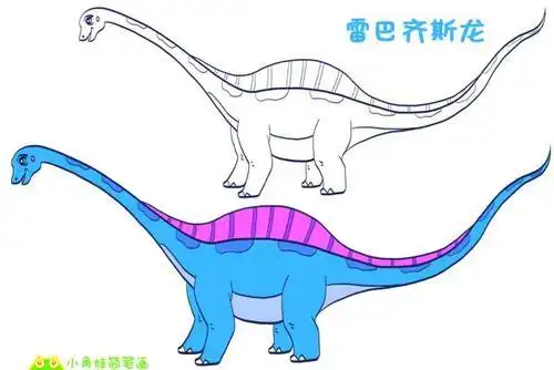 梁龙超科下代表恐龙梁龙雷龙超龙等简笔画