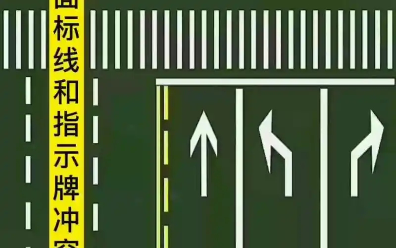 当地面标线和指示牌冲突了,应该看哪个?安全出行 谨慎驾驶@阿斌学车