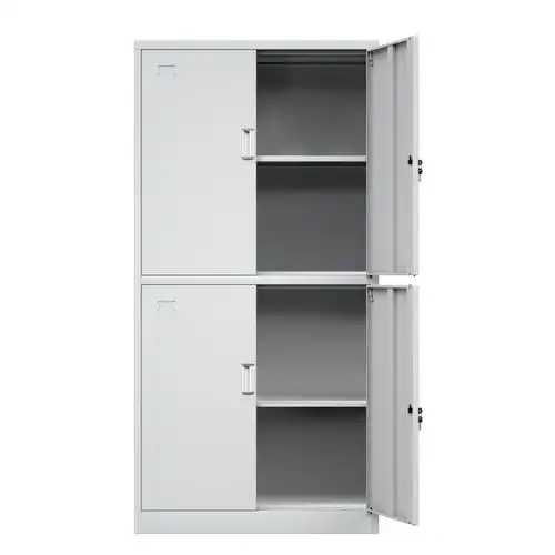 尔迈文件柜铁皮柜办公柜钢制资料柜储物柜带锁钢制档案柜通双节柜