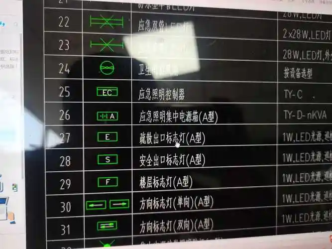 应急照明提量,这个图例是什么?以下是材料表没有找到.