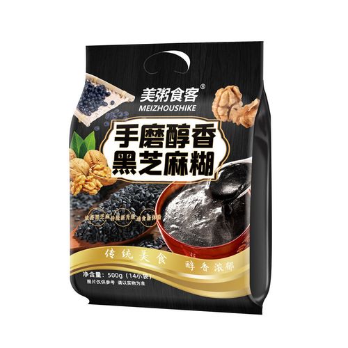 美粥食客手磨纯香黑芝麻糊红枣核桃黑芝麻糊早餐代饮两口味小包装