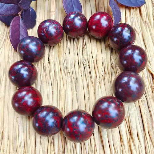 手饰天然红伊文玩古民族风丁手饰手串男款鸡血陨石手链