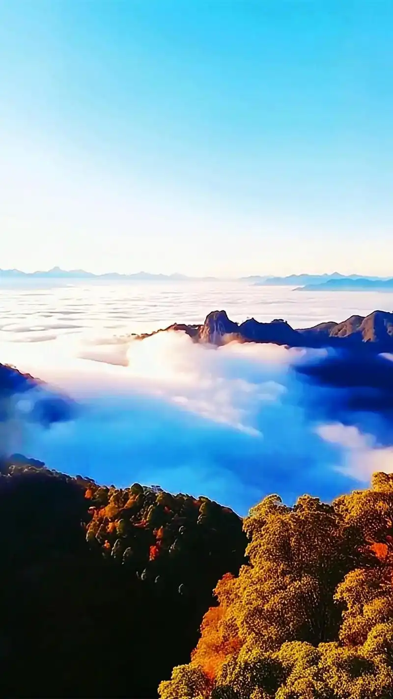 山巅的晨光云海一一万佛山