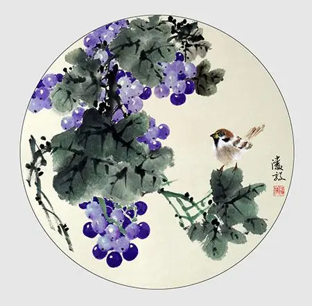著名国画艺术家潘毅葡萄作品赏析