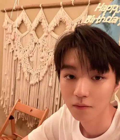 王俊凯23岁生日晒自拍戴应援色生日帽可爱萌帅