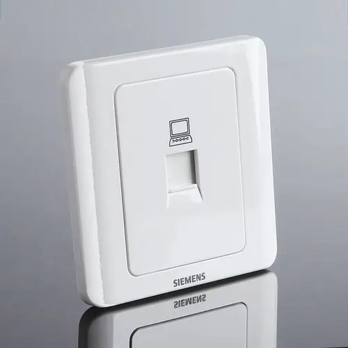 千兆西门子网线插座面板远景雅白电脑网络网口单口六电脑插座