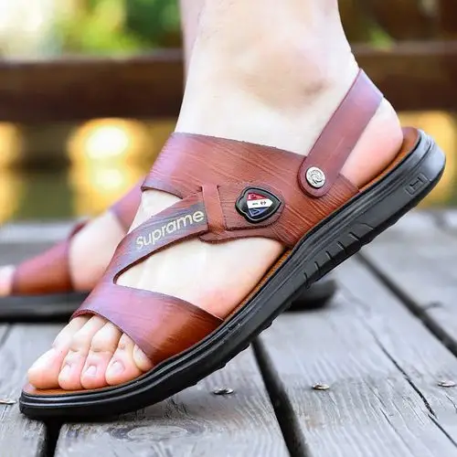 凡世界男士凉鞋夏季新款舒适轻便防滑沙滩鞋中老年爸爸休闲耐磨两用凉