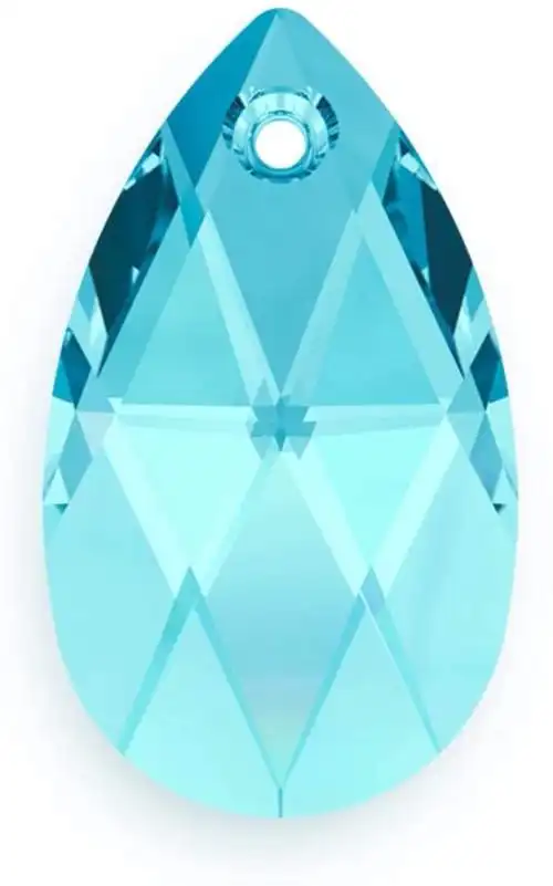 63 英寸)梨形吊坠海蓝宝石蓝色水晶珠用于珠宝工艺制作(三月诞生石)