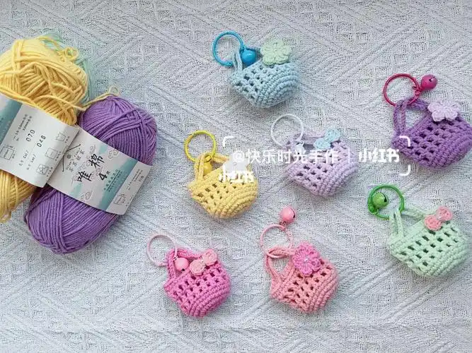 钩织挂件网格小包包挂件附图解