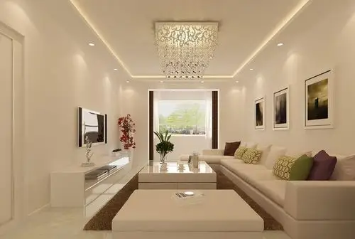 现代简约三居室客厅壁纸装修效果图大全