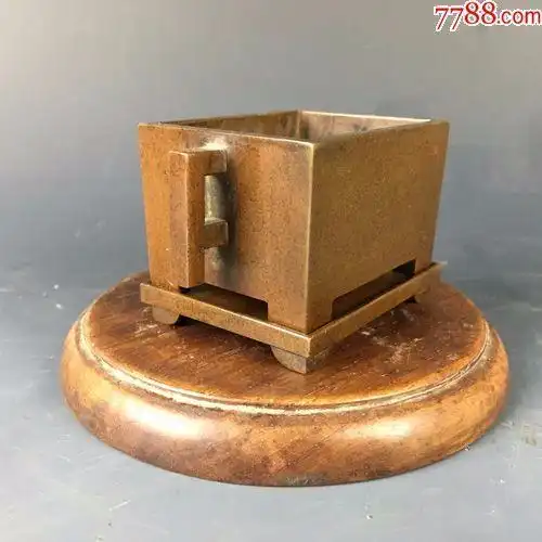 清代紫铜香炉摆件精品香炉清代传世紫铜香炉文房摆件老货收藏香炉