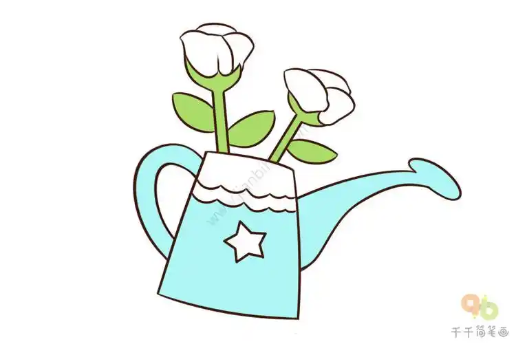浇花喷壶简笔画步骤图