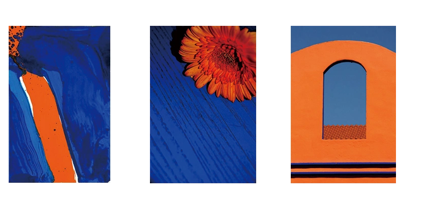 橙色和蓝色的撞色婚礼冷静中的活泼热烈