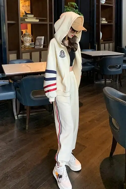 2020春秋新款韩版连帽学生运动套装卫衣女宽松休闲裤两件套潮