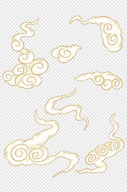 手绘祥云云朵中国风素材