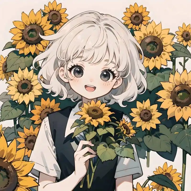 向日葵女孩 #新头像的魅力# #好看的女生头像# #好看头像# #漫画头像
