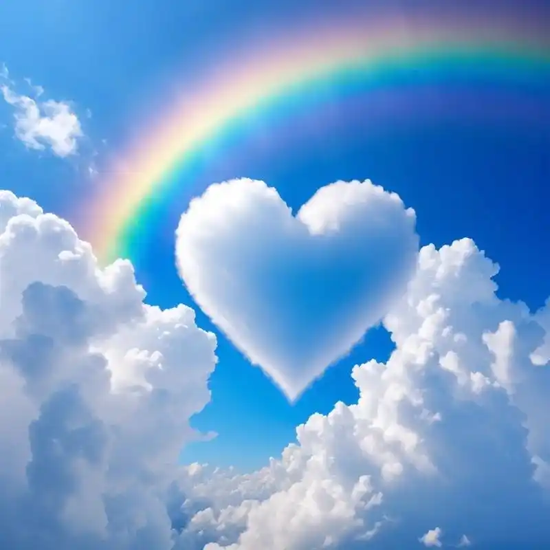 爱心彩虹,见者好运.#治愈系 #头像 #朋友圈 - 抖音