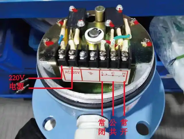 阻旋料位开关220v料位开关实物接线图
