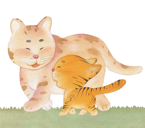 小猫_猫妈妈和小猫【高清卡通手绘png素材】-90设计