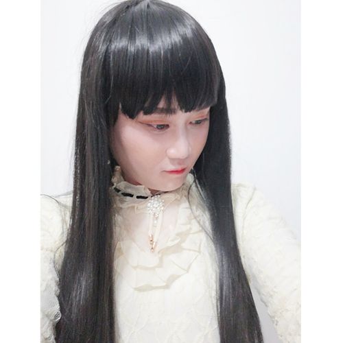 新款伪娘cos假发刘海长直发套套装反串用品日常整顶假发