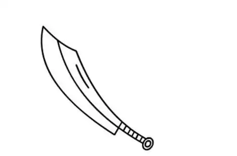 一把大刀的简笔画怎么画教你如何画刀 大刀简笔画教程-e学堂大刀简笔