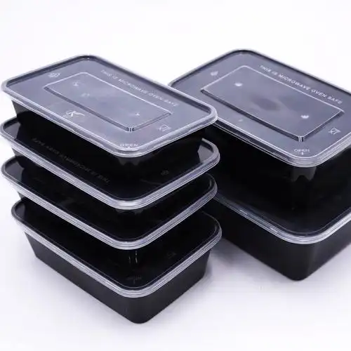 一次性快餐饭盒透明塑料餐盒带盖快餐盒水果捞保鲜外卖打包盒批发 400