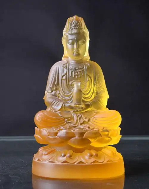 生产定制批发琉璃订制琉璃佛像琉璃观音脱蜡烧制琉璃工艺品