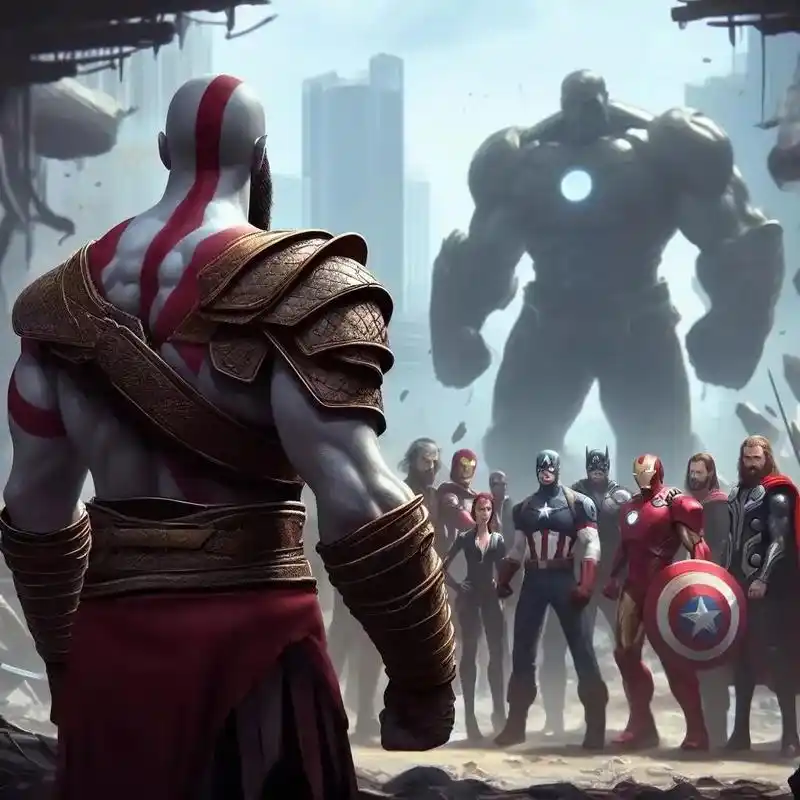 奎托斯vs复仇者联盟 正义联盟.关卡形式猎杀#科幻 #奎托 - 抖音