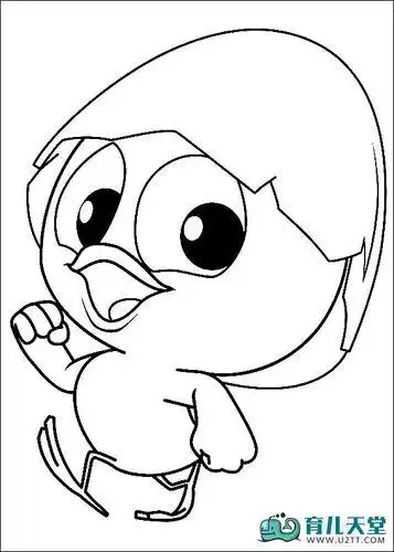 小鸡简笔画图片大全可爱小黑卡利麦罗动画人物简笔画大全