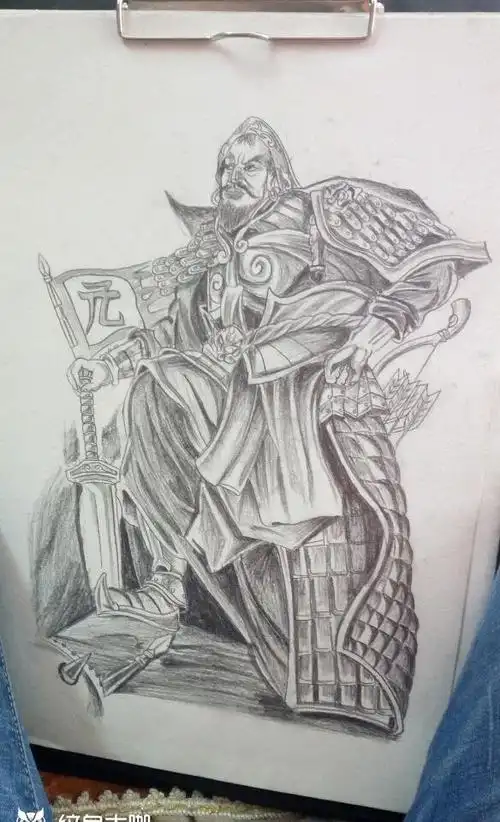 成吉思汗_纹身图案手稿图片_疯子的纹身作品集