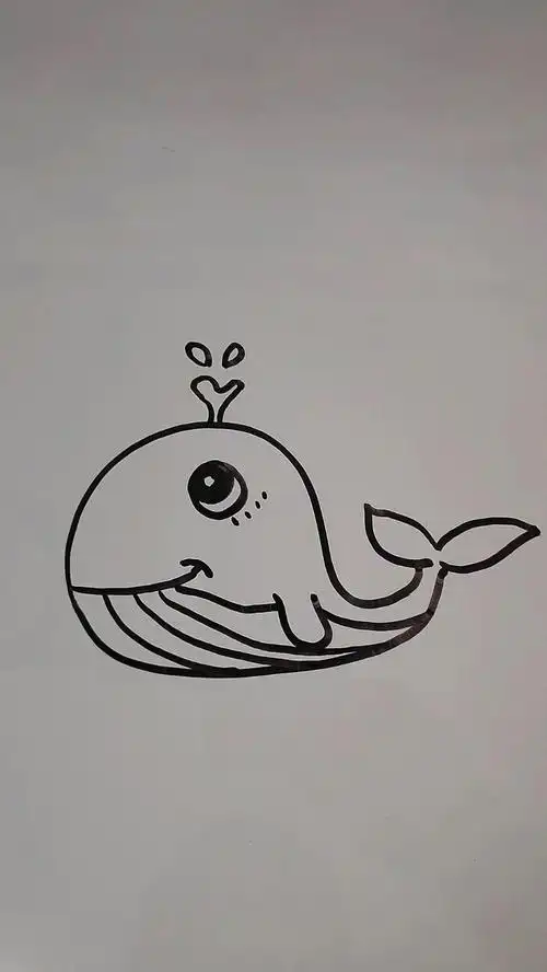 有趣易学的儿童简笔画,一起来画吧!简笔画教程——鲸鱼