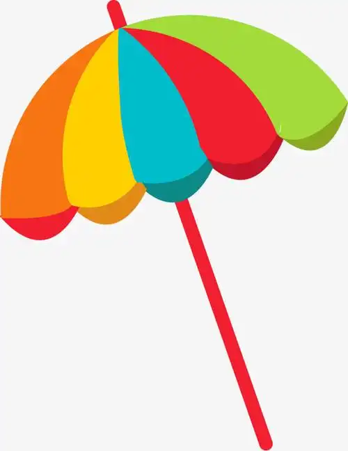 沙滩太阳伞手绘卡通沙滩太阳伞免费下载_高清png图片-90设计网