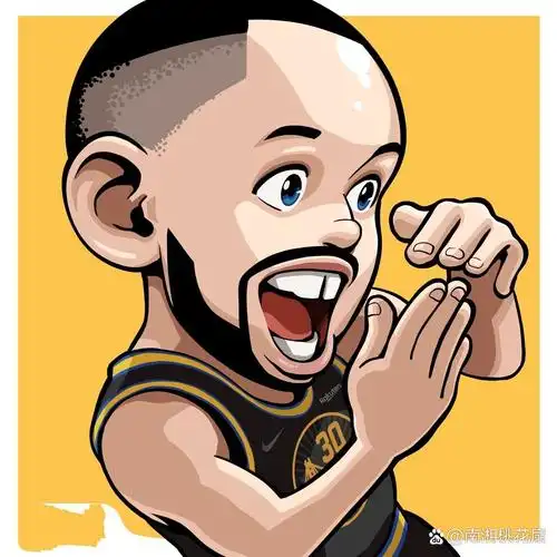 超燃!q版库里t手势庆祝动作|原创插画