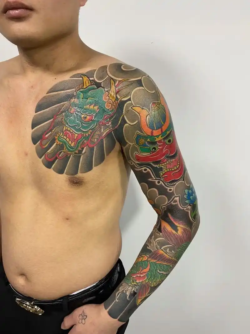 小臂做的修改#半甲花臂 #老传统 #无信仰不刺青 #花臂 # - 抖音