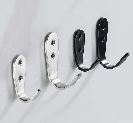 单个加厚实心不锈钢挂钩卫生间公共场所隔断板壁挂衣钩浴室毛巾钩