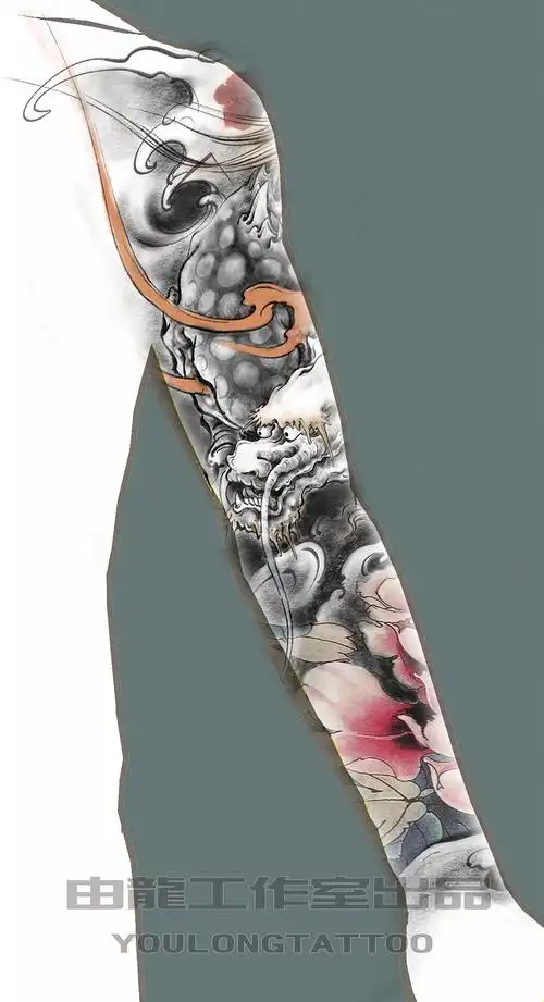 花臂麒麟纹身图案设计