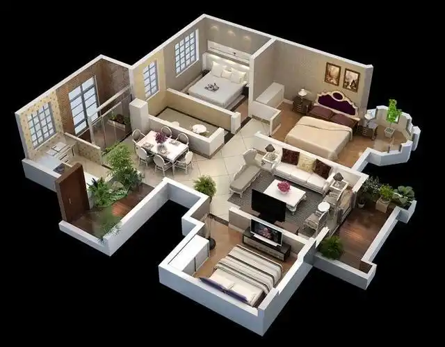 这么多精美3d室内设计图,一定有适合你家户型的!