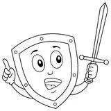 防盾小病毒简笔画拿着剑盾的小人简笔画图片拿盾牌的医生简笔画简笔画