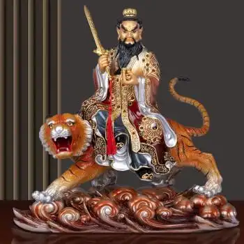 七宝莲 台湾纯铜彩绘张天师神像铜雕龙虎山张道陵祖张天师祖师爷家用