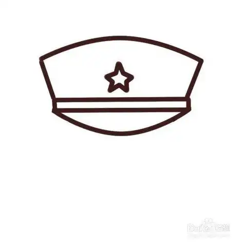 解放军军帽简笔画 简笔画图片大全-普车都