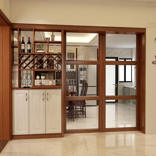 南宁定做酒架双面实木中式门厅新中式隔断酒柜定制酒柜