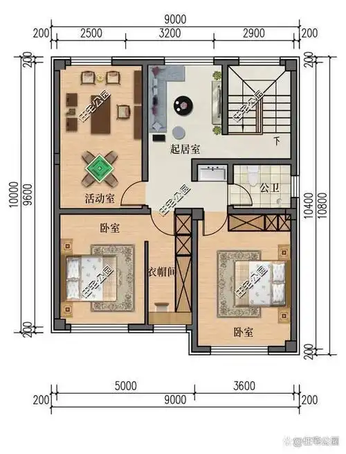 9×10米造价20万的新中式别墅,左侧不开窗右侧小窗设计