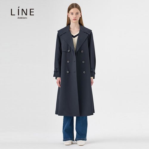 line女装韩国2022冬季新品长款大衣系带气质风衣