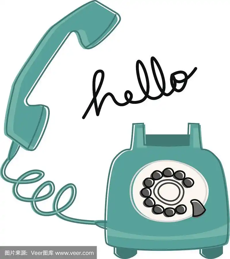 电话机,你好,白色背景,乱画,电话线