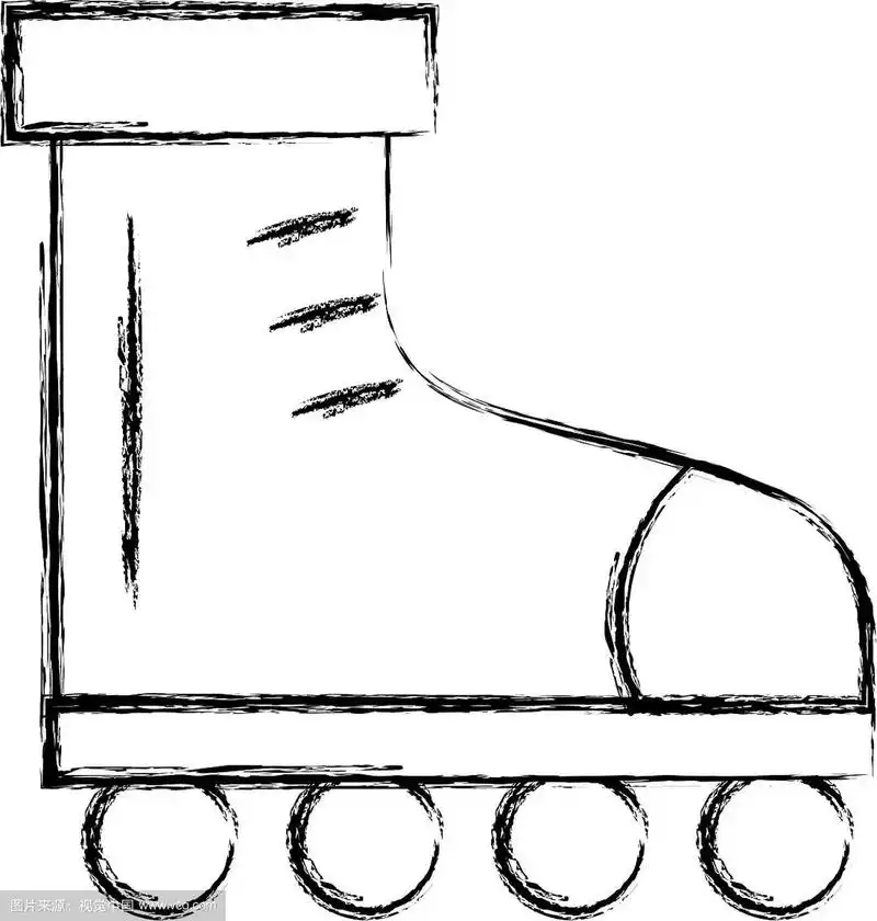 素描画溜冰鞋