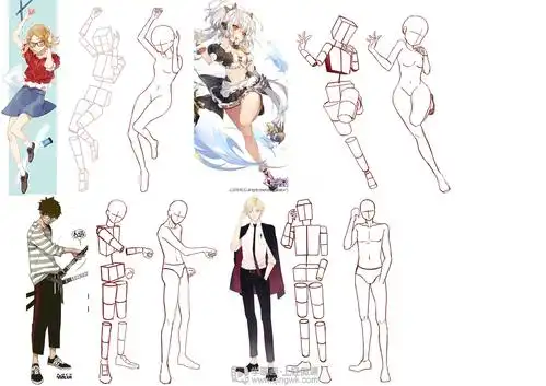 日系人体比例练习-动漫人物入门训练