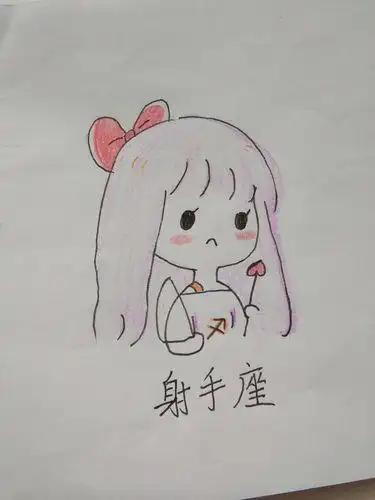 射手座简笔画么简笔画射手座文化绘画简笔画古风女孩绘画过程简笔画