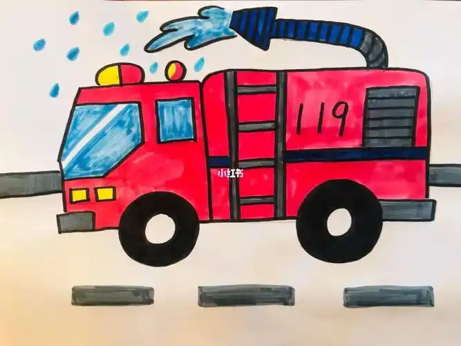消防车儿童画02