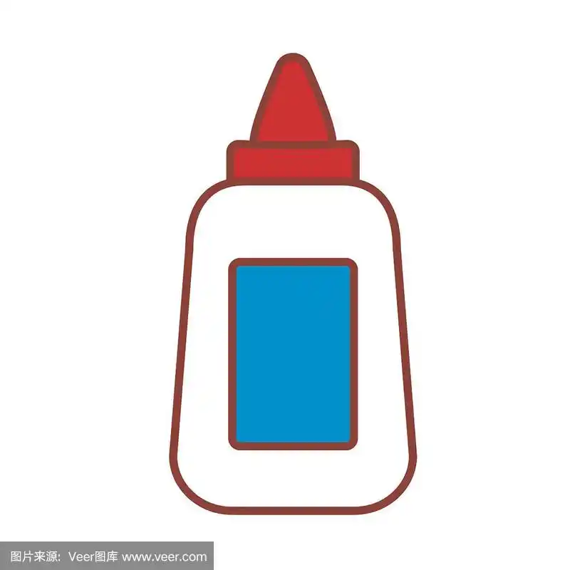 卡通表情符号胶水图标孤立的插图