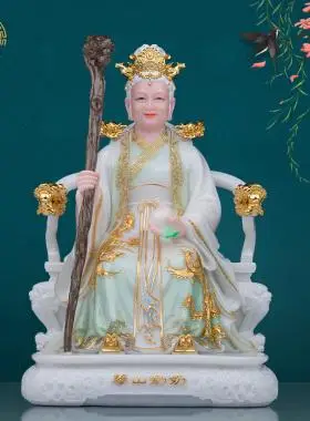 汉白玉泰山奶奶神像泰山娘娘东岳泰山天仙玉女碧霞元君办公摆件